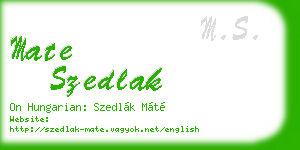 mate szedlak business card